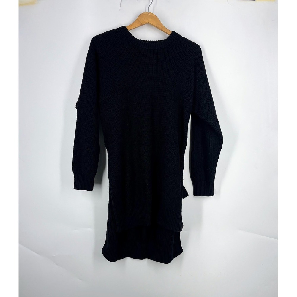 Athleta‎ Womens West End Ribbed Knit Longline Belted Back Sweater Dress Size L